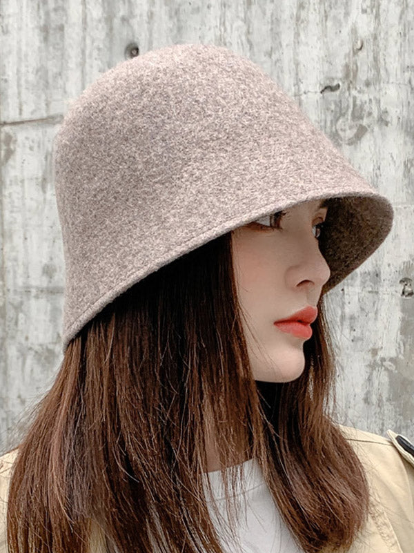 Warm Personality Solid Bucket Hat