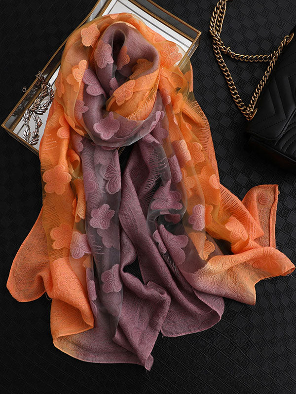 Original Floral Sun-Protection Silk Scarf