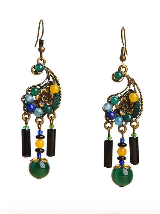 Vintage Tasseled Beaded Earrings