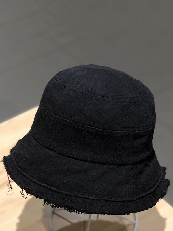 Leisure Solid Sun-Protection Denim Fringed Hat