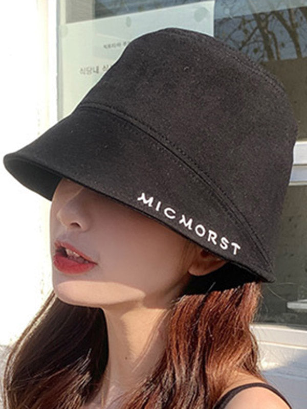 Simple Solid Color Letter Casual Fisherman Hat