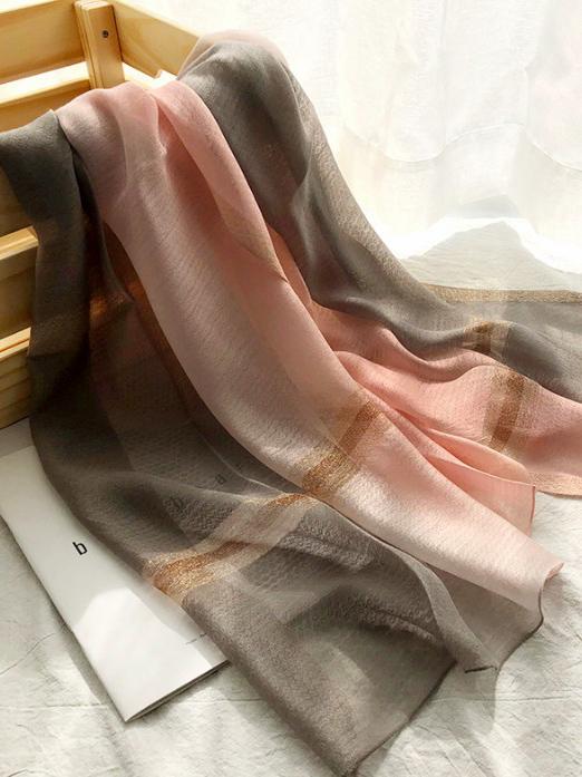 Silk Fashion Split-color Soft Scarf