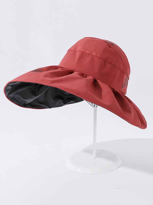 Casual Pringting Hole Sun-Protection Large Wide Brim Bucket Hat