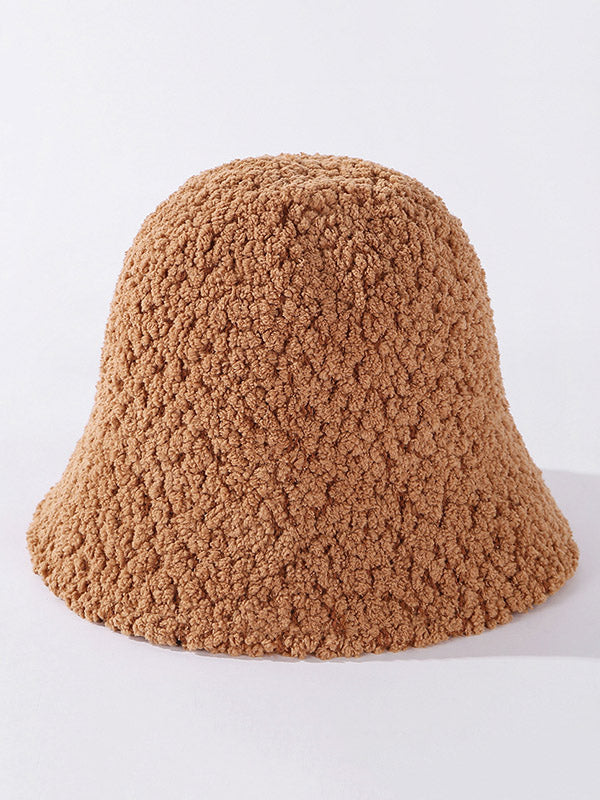 Thicken Wool-Blend Solid Bucket Hat