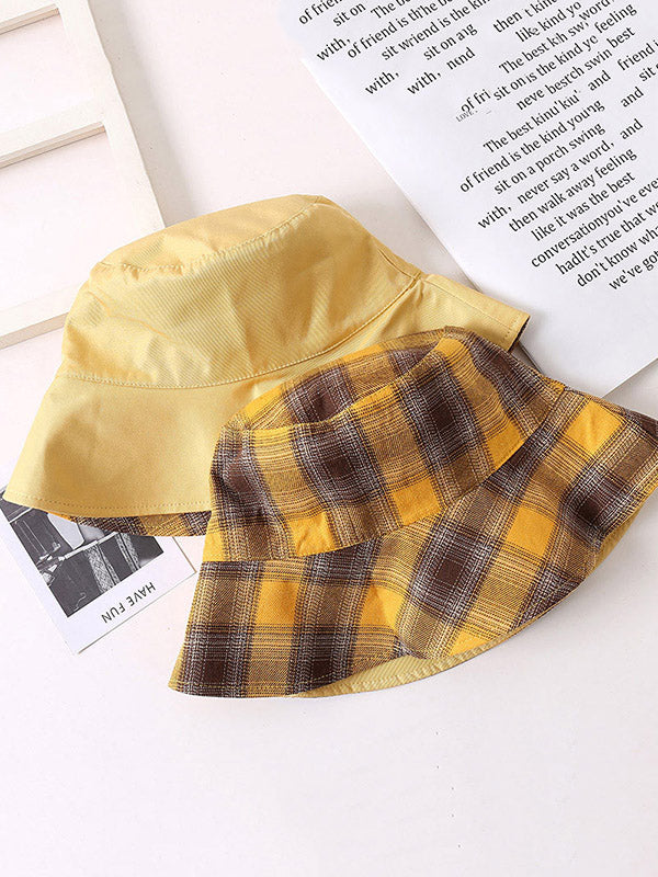 Leisure Versatile Plaid Fisherman Hat