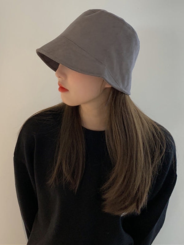 Suede Solid Color Simple Fisherman Hat