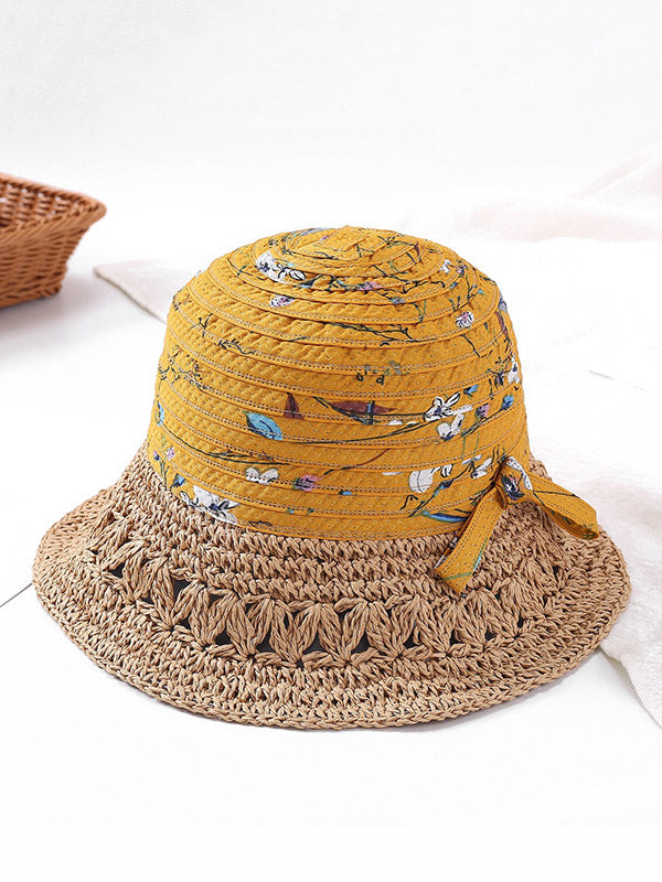 Leisure Print Sun-Protection Straw Hat