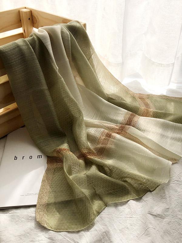 Silk Fashion Split-color Soft Scarf