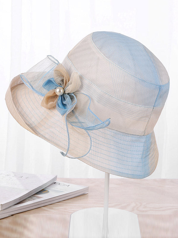 Stylish Bow-Embellished Sun-Protection Large Wide Brim Hat