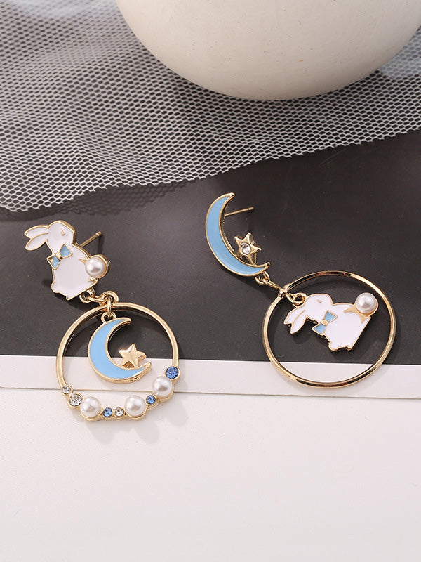 Artistic Retro Asymmetric Printing Earrings