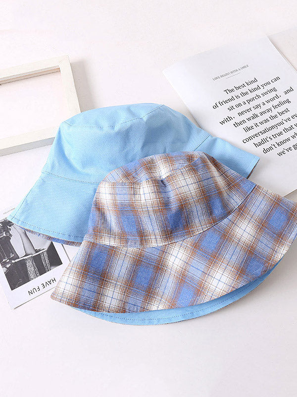 Leisure Versatile Plaid Fisherman Hat