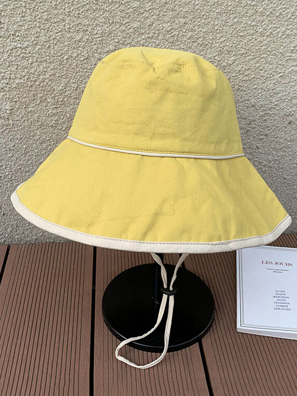 Color Matching Sun-Protection Big-Brim Fisherman Hat