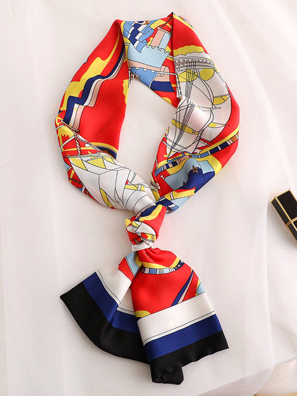 Original Floral Sun-Protection Silk Scarf