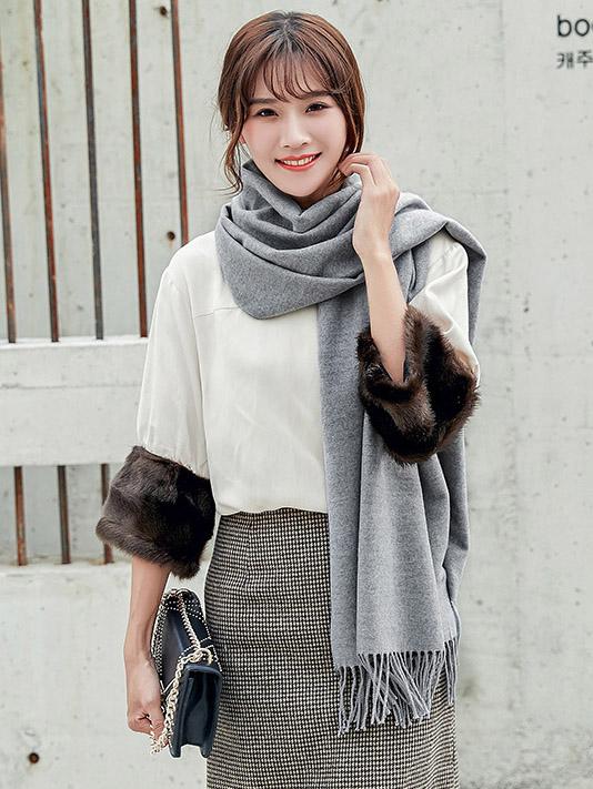 Both-side Warm Tasseled Super Long Scarf