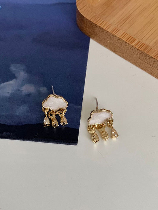 Cloud Rain Shape Tasseled Earrings