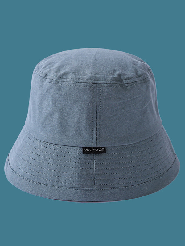 Casual Solid Color Wide Brim Fisherman Hat