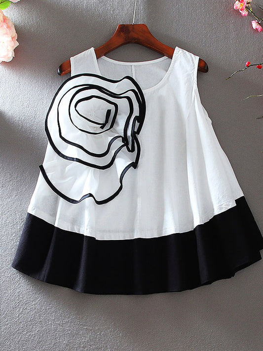 Loose Ruffle A-Line Sleeveless Shirt Blouse