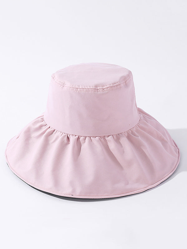 Casual Solid Color Sun-Protection Bucket Hat