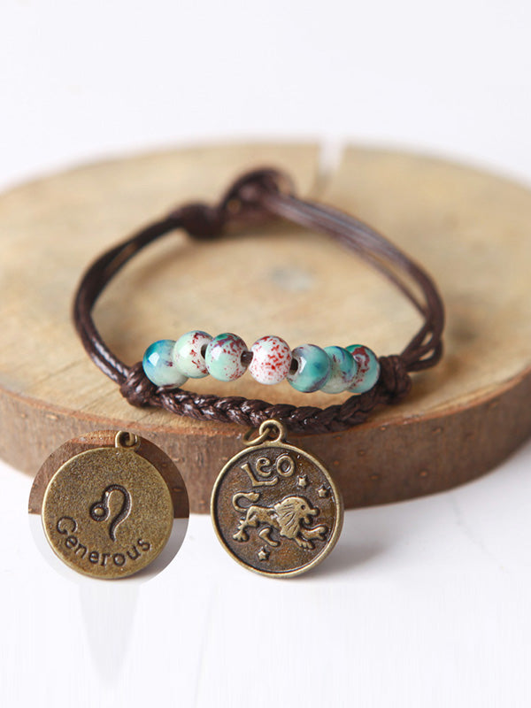 Original Handmade The Zodiac Sign Ceramic Beads Bracelet