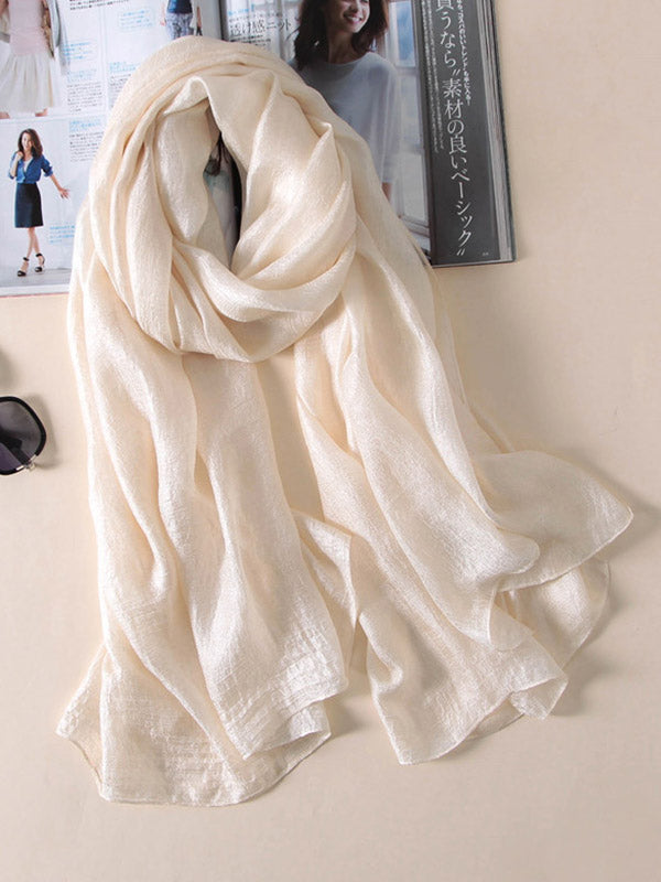 Casual Solid Color Keep Warm Sun Protection Silk Shawl&Scarf