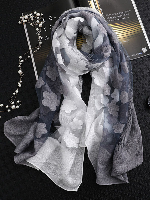 Original Floral Sun-Protection Silk Scarf