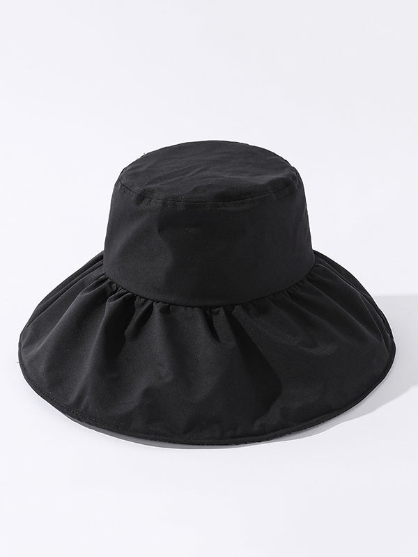 Casual Solid Color Sun-Protection Bucket Hat