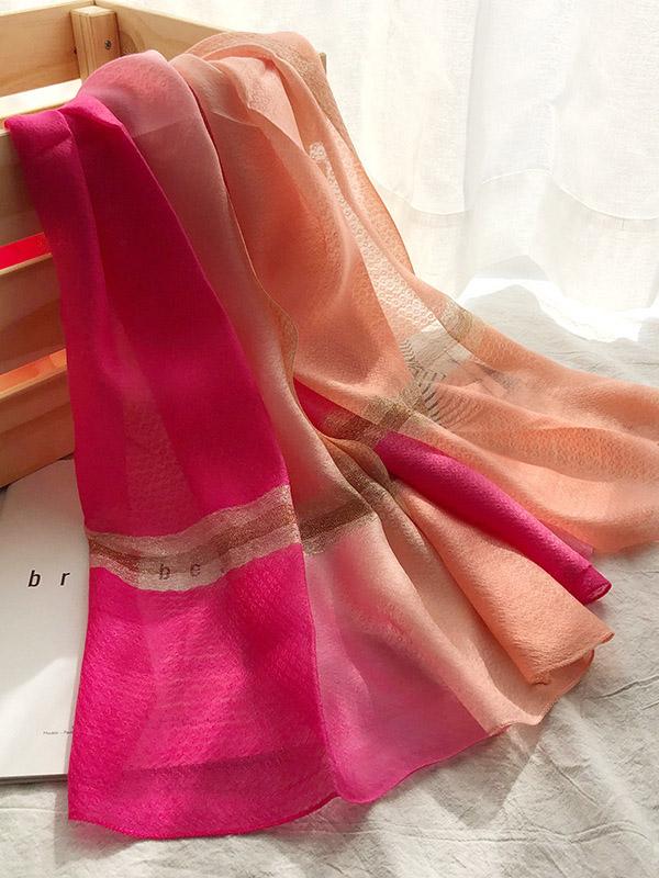 Silk Fashion Split-color Soft Scarf