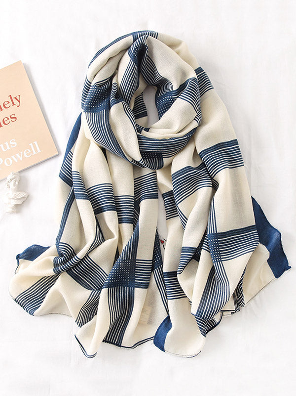 Plaid Stylish Sun-Proof Silk Scarf