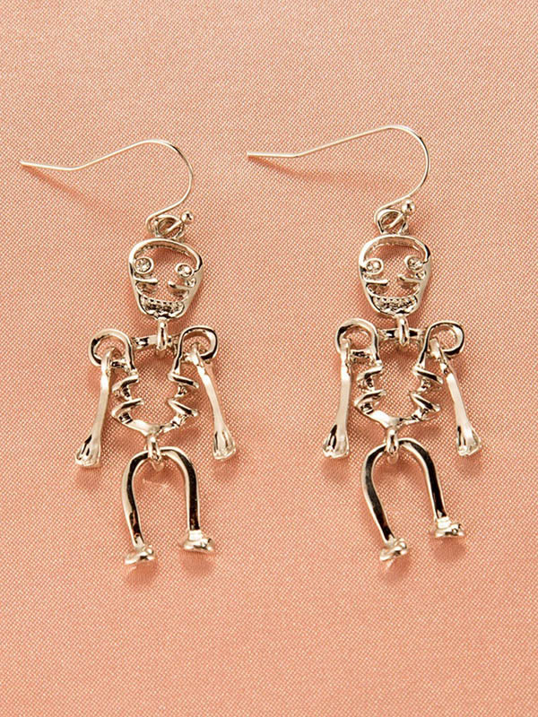 Halloween Pumpkin Skeleton Bat Earrings