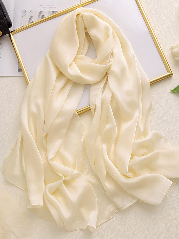 Solid Color Simple Original Sweet Satin Shawl&Scarf