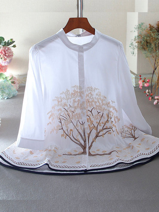 Fashion Cotton Embroidered Original A-line Shirt Blouse