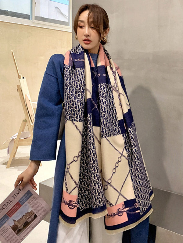 Imitation Cashmere Printed Double-Side Shawl Scarf