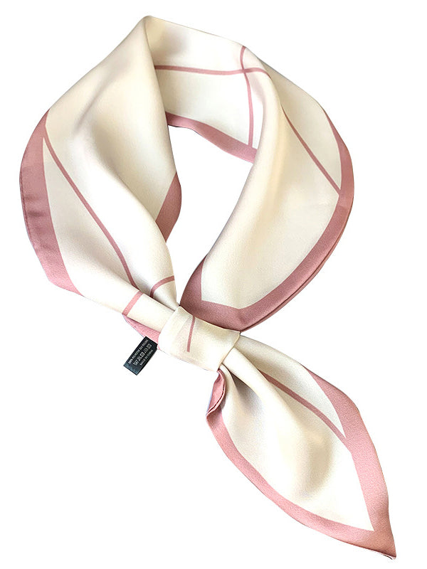 Original Striped Print Hair Band&Silk Scarf