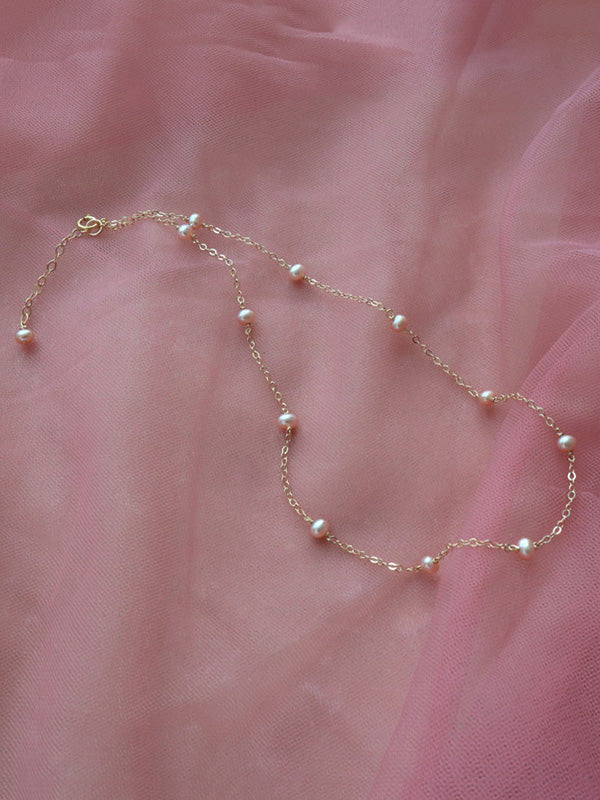 Small Pearl Split-Joint Necklace