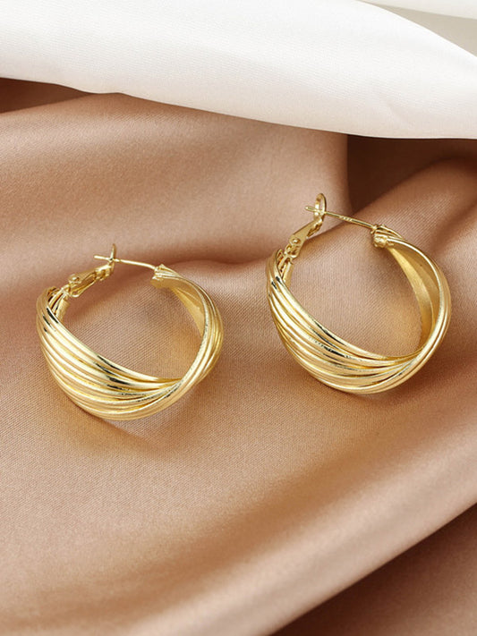 Simple Stylish Gold Hip-Hop Original Ear-Ring