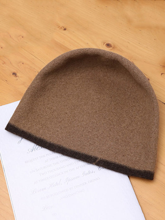 Vintage Contrast Color Wool Knitting Hat