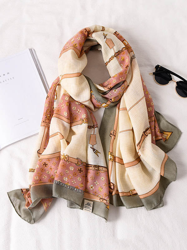 Printed Warm Sun-Proof Silk Scarf