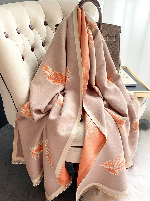 Urban Imitated Cashmere Feather Printed Shawl&Scarf