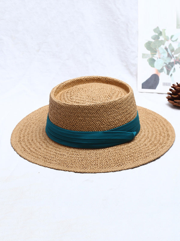 Leisure Sun-Protection Flat Straw Hat