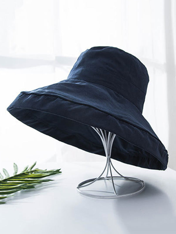 Simple 6 Colors Big Brim Sun Protection Fisherman Hat