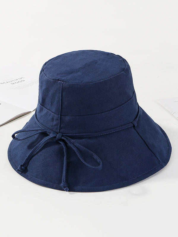 Casual Solid Color Frenum Sun-Protection Bucket Hat