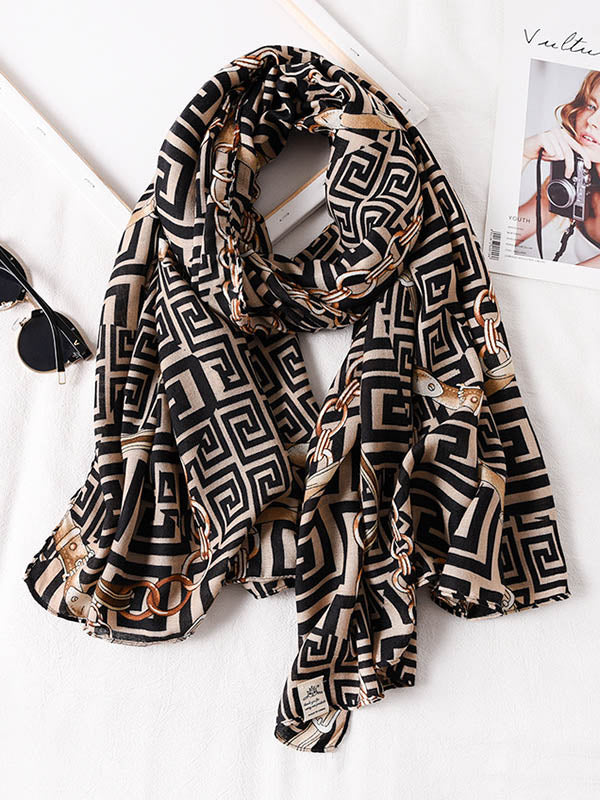 Printed Warm Sun-Proof Silk Scarf