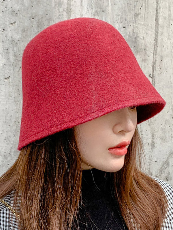 Warm Personality Solid Bucket Hat