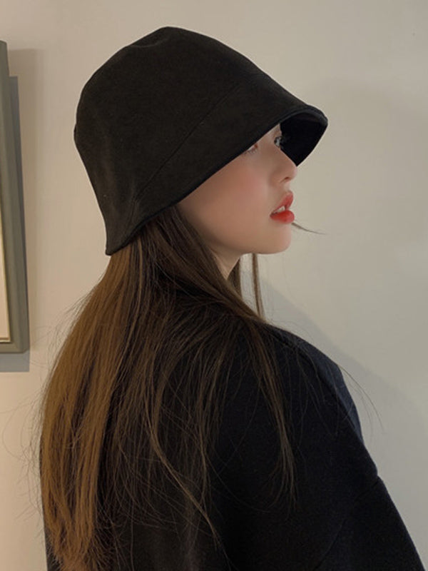 Suede Solid Color Simple Fisherman Hat