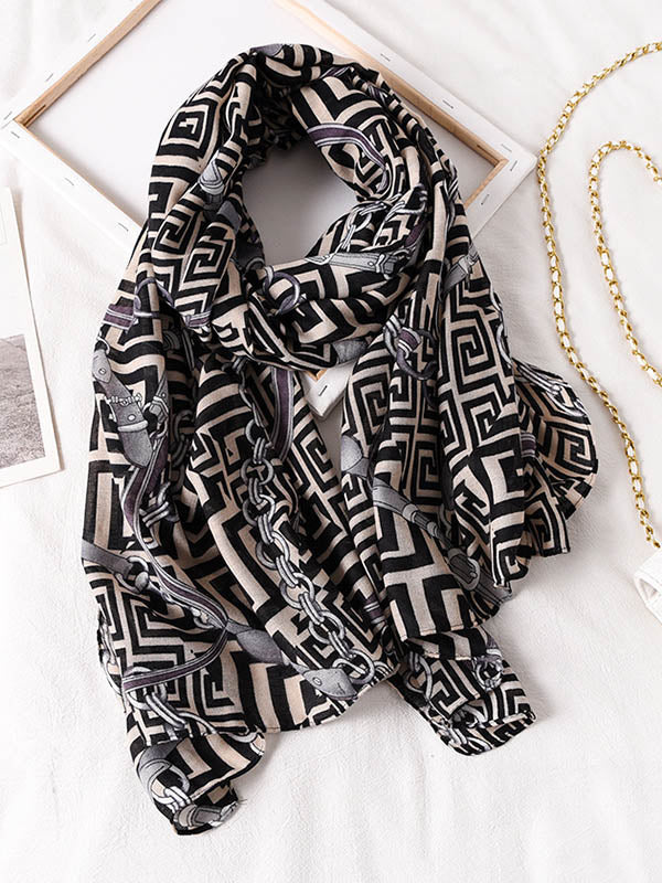 Printed Warm Sun-Proof Silk Scarf