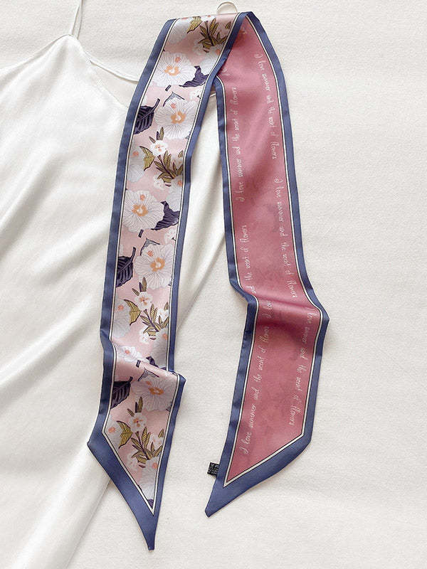 Original Floral Printed Hair Band&Silk Scarf