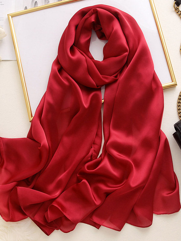 Solid Color Simple Original Sweet Satin Shawl&Scarf