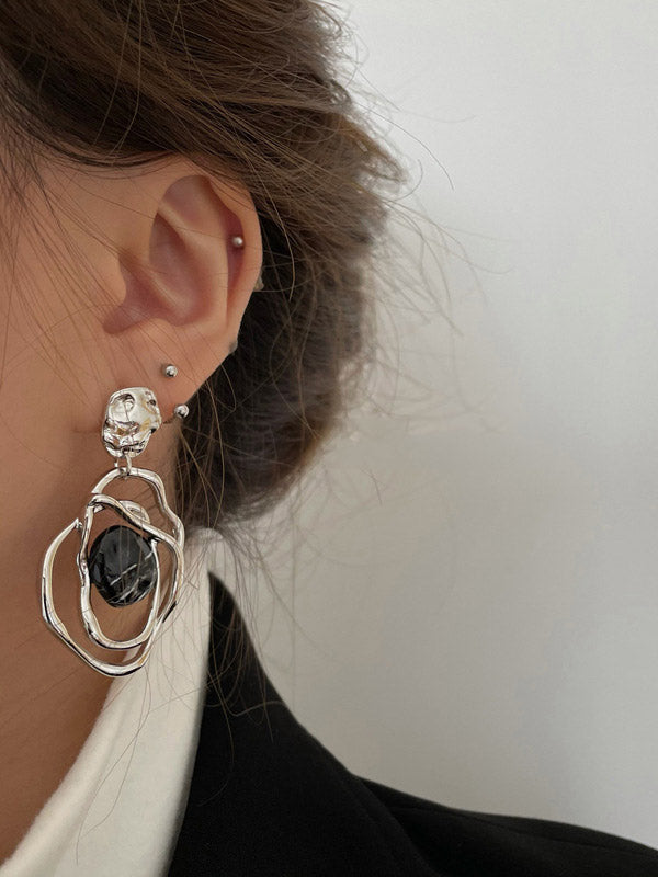 Original Irregular Geometry Alloy Earrings