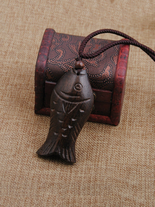 Natural National Wood Fish Necklace