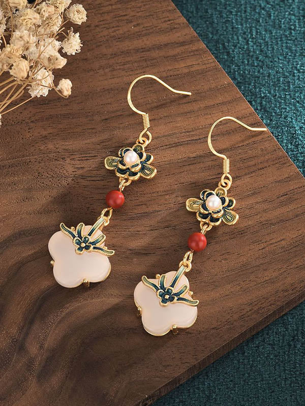 Vintage Flower-Embellished Split-Joint Earrings Accessories